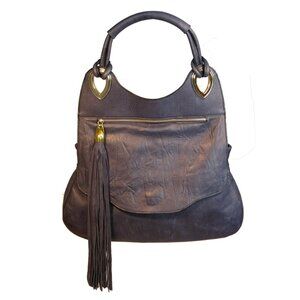 Blue Italian Leather Hobo from Ferromoda, Italy
